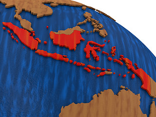 Image showing Indonesia on wooden globe