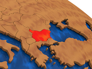Image showing Bulgaria on wooden globe