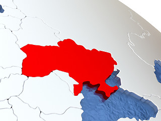 Image showing Ukraine on globe