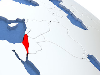 Image showing Israel on globe