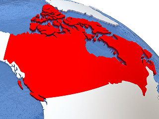 Image showing Canada on globe