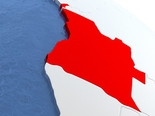 Image showing Angola on globe
