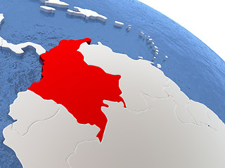 Image showing Colombia on globe