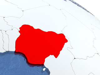 Image showing Nigeria on globe