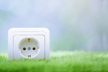 Image showing Electric outlet in the grass