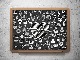 Image showing Medicine concept: Heart on School board background