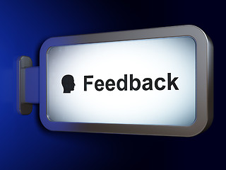 Image showing Finance concept: Feedback and Head on billboard background