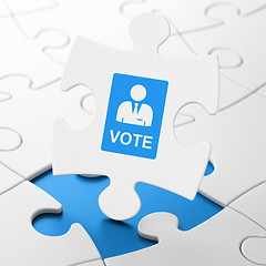 Image showing Political concept: Ballot on puzzle background