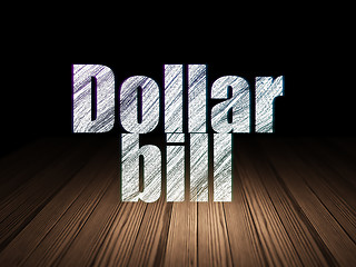 Image showing Currency concept: Dollar Bill in grunge dark room