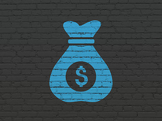 Image showing Finance concept: Money Bag on wall background