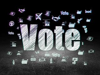 Image showing Political concept: Vote in grunge dark room