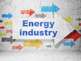 Image showing Manufacuring concept: arrow with Energy Industry on grunge wall background