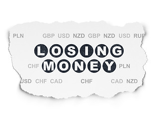 Image showing Banking concept: Losing Money on Torn Paper background