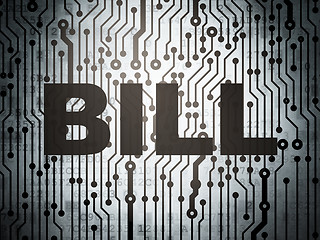 Image showing Money concept: circuit board with Bill