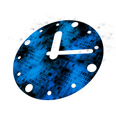 Image showing Time concept: Clock on Digital background