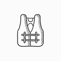 Image showing Life vest sketch icon.