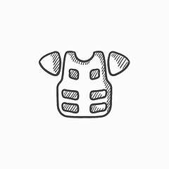 Image showing Motorcycle suit sketch icon.