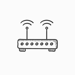 Image showing Wireless router sketch icon.