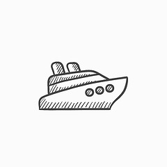 Image showing Cruise ship sketch icon.