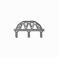 Image showing Rail way bridge sketch icon.