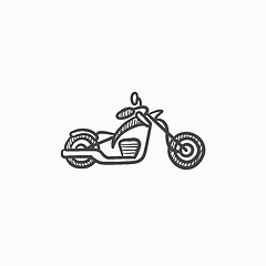 Image showing Motorcycle sketch icon.