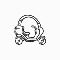 Image showing Rickshaw sketch icon.
