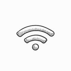 Image showing Wifi sign sketch icon.