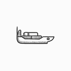 Image showing Cargo container ship sketch icon.