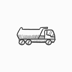 Image showing Dump truck sketch icon.