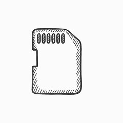 Image showing Memory card sketch icon.