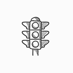 Image showing Traffic light sketch icon.