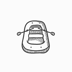 Image showing Inflatable boat sketch icon.