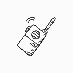 Image showing Portable radio set sketch icon.