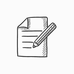 Image showing Taking note sketch icon.