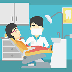 Image showing Patient and doctor at dentist office.