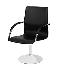 Image showing The office chair from black leather