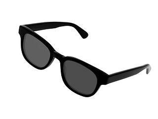 Image showing Black sunglasses isolated