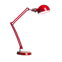 Image showing Vintage red desk lamp