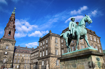 Image showing Equestrian statue of Christian IX near Christiansborg Palace, Co