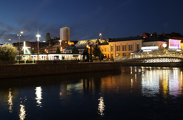 Image showing Beautiful night scene in Malmo, Sweden