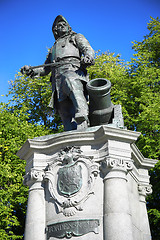 Image showing statue of Admiral Peter Tordenskjold in Oslo, Norway 