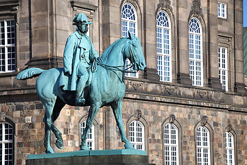 Image showing Equestrian statue of Christian IX near Christiansborg Palace, Co