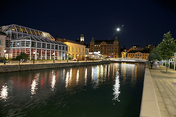 Image showing Beautiful night scene in Malmo, Sweden