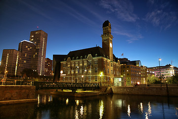 Image showing Beautiful night scene in Malmo, Sweden