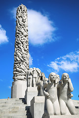 Image showing EDITORIAL OSLO, NORWAY - AUGUST 18, 2016: Sculptures at Vigeland