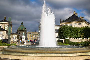 Image showing COPENHAGEN, DENMARK - AUGUST 15, 2016: A fountain in the Amalie 