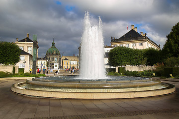 Image showing COPENHAGEN, DENMARK - AUGUST 15, 2016: A fountain in the Amalie 