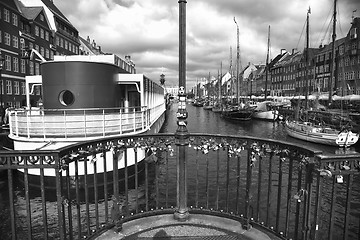 Image showing COPENHAGEN, DENMARK - AUGUST 15, 2016: Black and white photo, bo