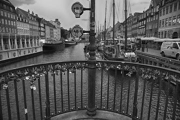 Image showing COPENHAGEN, DENMARK - AUGUST 15, 2016: Black and white photo, bo