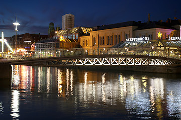 Image showing MALMO, SWEDEN - AUGUST 16, 2016: View of beautiful night scene a